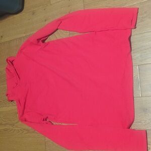 Athleta Flurry Scuba Red Fitted Hoodie Long Sleeve Pullover